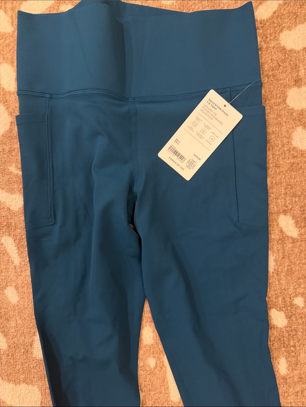 Athleta Teal Leggings with Side Pockets